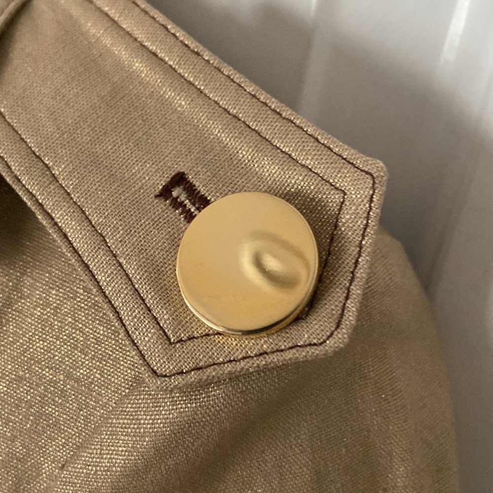 Cache Metallic Gold Linen Jacket With Gold Plated… - image 4